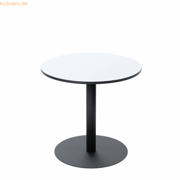 3660141226454 - Bistrotisch Paperflow Mezzo melaminharzbeschichtete MDF-Platte Stahlgestell rund Ø 800 x H 750 mm weiß mattschwarz 3660141226454 - Bistrotisch Paperflow Mezzo melaminharzbeschichtete MDF-Platte Stahlgestell rund Ø 800 x H 750 mm weiß mattschwarz