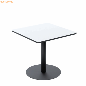 3660141226478 - Bistrotisch Paperflow Mezzo melaminharzbeschichtete MDF-Platte Stahlgestell quadratisch B 800 x T 800 x H 750 mm weiß mattschwarz 3660141226478 - Bistrotisch Paperflow Mezzo melaminharzbeschichtete MDF-Platte Stahlgestell quadratisch B 800 x T 800 x H 750 mm weiß mattschwarz