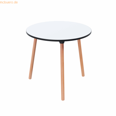 3660141226614 - Bistrotisch Palomba Quadrat 4-Fuß Gestell aus Massivholz B 800 x T 800 x H 750 mm weiß Buche
