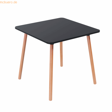 3660141226621 - Bistrotisch Palomba Quadrat 4-Fuß Gestell aus Massivholz B 800 x T 800 x H 750 mm schwarz Buche 3660141226621 - Bistrotisch Palomba Quadrat 4-Fuß Gestell aus Massivholz B 800 x T 800 x H 750 mm schwarz Buche