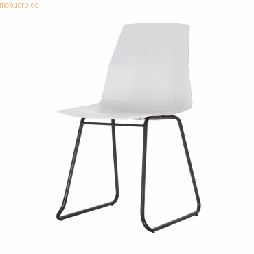 3660141232592 - meet by Paperflow Schalenstuhl CUBE lackierter Stahl Sitzschale Kunstoff Sitzhöhe 460 mm 2er-Set weiß