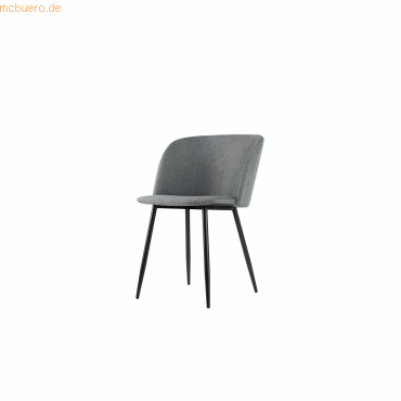3660141232912 - Konferenzstuhl 2er-Set B 570 x T 540 x H 810 mm gepolstert Gestell schwarz Stoffbezug grau 3660141232912 - Konferenzstuhl 2er-Set B 570 x T 540 x H 810 mm gepolstert Gestell schwarz Stoffbezug grau