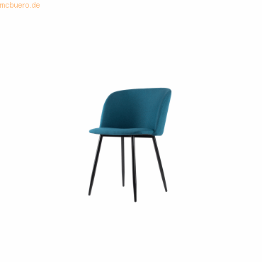 3660141232929 - Konferenzstuhl 2er-Set B 570 x T 540 x H 810 mm gepolstert Gestell schwarz Stoffbezug petrol 3660141232929 - Konferenzstuhl 2er-Set B 570 x T 540 x H 810 mm gepolstert Gestell schwarz Stoffbezug petrol