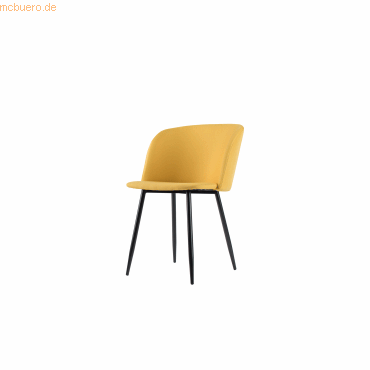 3660141232936 - Konferenzstuhl 2er-Set B 570 x T 540 x H 810 mm gepolstert Gestell schwarz Stoffbezug safran 3660141232936 - Konferenzstuhl 2er-Set B 570 x T 540 x H 810 mm gepolstert Gestell schwarz Stoffbezug safran