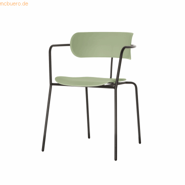 3660141233186 - Stuhl BISTRO stapelbar bis zu 4 Stück B 535 x T 545 x H 760 mm Stahlrohr & Polypropylen grün 2 Stück