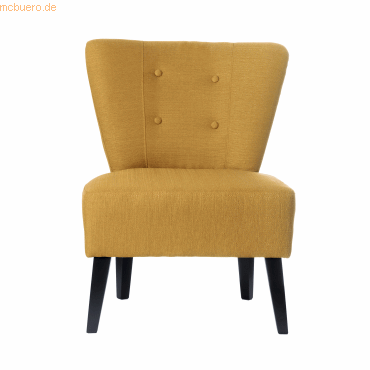 3660141233209 - Lounge Sessel BRIGHTON Stoffbezug Vintage-Look Massivholzbeine safran