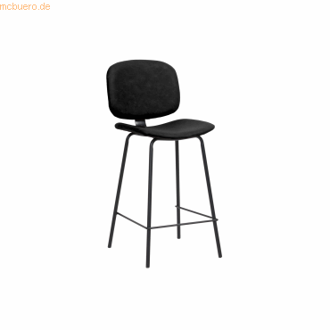 3660141233421 - Barhocker Vintage mit Lehne Stahlbeine Sitzhöhe 760 mm 2 Stk B 430 x T 510 x H 1080 mm Kunstleder schwarz 3660141233421 - Barhocker Vintage mit Lehne Stahlbeine Sitzhöhe 760 mm 2 Stk B 430 x T 510 x H 1080 mm Kunstleder schwarz