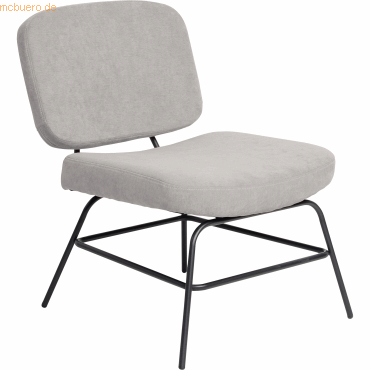 3660141233667 - Sessel Paperflow Curve Industrial Design Polyesterbezug Gestell Stahl & Sperrholz B 570 x T 710 x H 755 mm grau