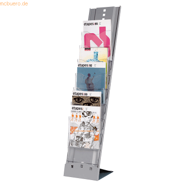 3660141880076 - Paperflow - Prospektständer Plio 25 x 115 x 36 cm (b x h x t) Metall pulverbeschichtet transparent 7 Fächer
