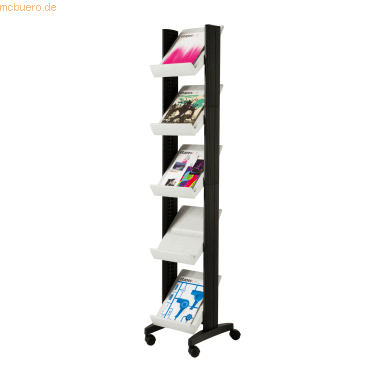 3660141880557 - Prospektständer Corner 35 x 1675 x 385 cm (B x H x T) Polystyrol grau 5 Fächer 3660141880557 - Prospektständer Corner 35 x 1675 x 385 cm (B x H x T) Polystyrol grau 5 Fächer