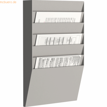 3660141881899 - Paperflow - Prospekthalter 311 x 502 x 79 cm (b x h x t) din A4 Polystyrol grau 6 Fächer