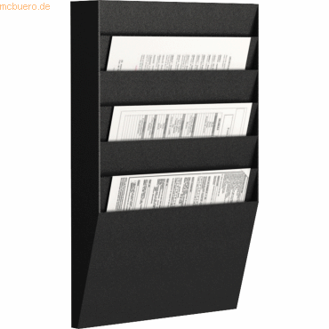 3660141881929 - Paperflow - Prospekthalter 311 x 502 x 79 cm (b x h x t) din A4 Polystyrol schwarz 6 Fächer