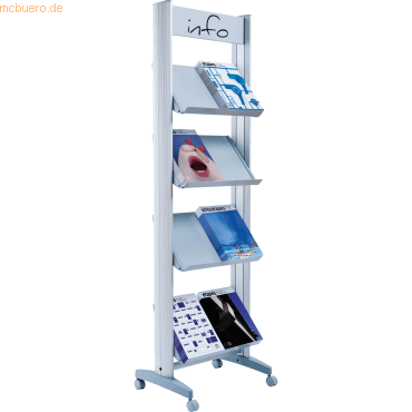 3660141882162 - Paperflow Mobiler Metall-Prospektständer mit Metallböden Breite 500 mm 3660141882162 - Paperflow Mobiler Metall-Prospektständer mit Metallböden Breite 500 mm