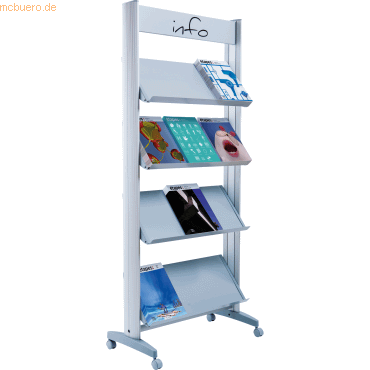 3660141882186 - Paperflow Prospektständer 12A4TM35 Prospektständer Aluminium Anzahl der Fächer 16 1 St (B x H x T) 940 x 1678 x 385 mm 3660141882186 - Paperflow Prospektständer 12A4TM35 Prospektständer Aluminium Anzahl der Fächer 16 1 St (B x H x T) 940 x 1678 x 385 mm
