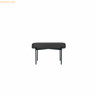3660141955606 - Sitzbank easyChair® by Paperflow GAIA oval M desinfektionsmittelbeständiger Kunstlederbezug schwarz 4-Fußgestell mattschwarz B 790 x T 420 x H 455 mm
