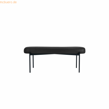3660141955682 - Sitzbank easyChair® by Paperflow GAIA oval L desinfektionsmittelbeständiger Kunstlederbezug schwarz 4-Fußgestell mattschwarz B 1180 x T 420 x H 455 mm