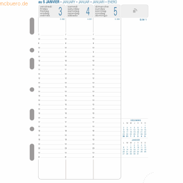 3660942001342 - Kalender-Einlage Exatime 21 142x21cm 1 Woche 2 Seiten senkr