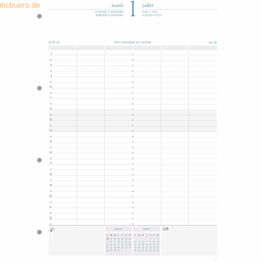 3660942001458 - Kalendereinlage für Timer 29 1 Tag pro Seite 2022