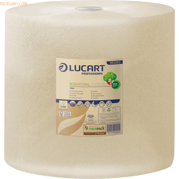 3661679512507 - Putztuchrolle Eco Natural 851250 3-lagig 36x36cm 1000 Blatt 3661679512507 - Putztuchrolle Eco Natural 851250 3-lagig 36x36cm 1000 Blatt