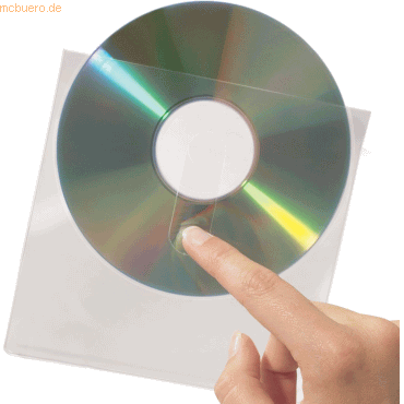 3L CD/DVD-Tasche mit Griffloch 127x127mm selbstklebend transparent VE=