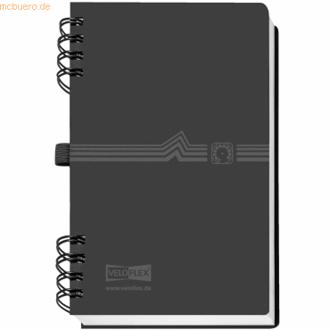 5 x Veloflex Adressbuch A6 schwarz 12-teiliges Register mit 72 Einlege