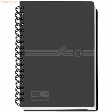 5 x Veloflex Adressbuch A7 schwarz 12-teiliges Register mit 72 Einlege