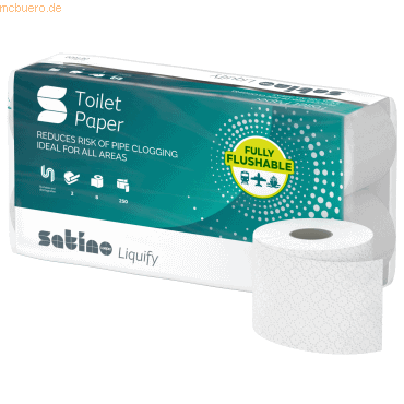 4000735077502 - Toilettenpapier Satino Liquify 061600 2-lagig weiß 250 Blatt Rolle 4000735077502 8 Rolle 4000735077502 - Toilettenpapier Satino Liquify 061600 2-lagig weiß 250 Blatt Rolle 4000735077502 8 Rolle