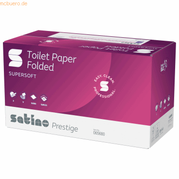 4000735352418 - Toilettenpapier Satino Prestige 065680 2-lagig hochweiß 300 Blatt Packung 4000735352418 9000 Blatt 4000735352418 - Toilettenpapier Satino Prestige 065680 2-lagig hochweiß 300 Blatt Packung 4000735352418 9000 Blatt