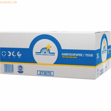 4000735549016 - SPARSAM & SAUBER Papierhandtuch 245 x 23 cm (B x L) Zellstoff hochweiß 20 x 200 Bl Pack 4000735549016 4000 Stück