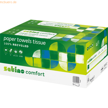 4000735586516 - Papierhandtuch Comfort 25 x 23 cm (B x L) 100 % Recyclingpapier weiß 20 x 160 Bl Pack 4000735586516 3200 Blatt 4000735586516 - Papierhandtuch Comfort 25 x 23 cm (B x L) 100 % Recyclingpapier weiß 20 x 160 Bl Pack 4000735586516 3200 Blatt