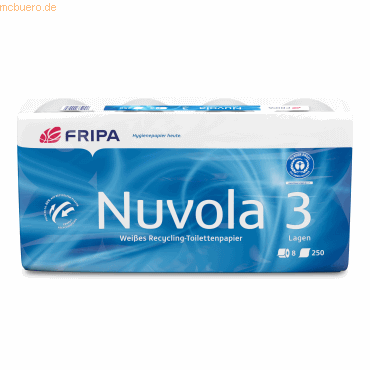 4000883000070 - Toilettenpapier Nuvola 1200801 3-lagig hochweiß 250 Blatt Rolle 4000883000070 8 Rolle 4000883000070 - Toilettenpapier Nuvola 1200801 3-lagig hochweiß 250 Blatt Rolle 4000883000070 8 Rolle