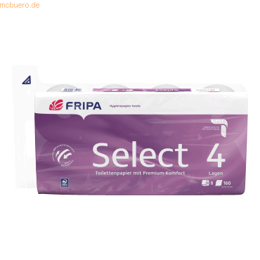 4000883005709 - Toilettenpapier Select 1040801 4-lagig hochweiß 160 Blatt   Rolle 4000883005709 8 Rolle