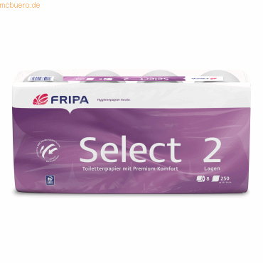 4000883005716 - Toilettenpapier Select 1020806 2-lagig hochweiß 250 Blatt Rolle 4000883005716 8 Stück 4000883005716 - Toilettenpapier Select 1020806 2-lagig hochweiß 250 Blatt Rolle 4000883005716 8 Stück