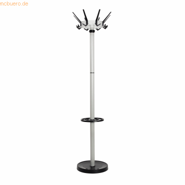 4002390087193 - Garderobenständer 9408095 MAULcaligo Anzahl der Haken 32 (Ø x H) 46 cm x 1752 cm Stahl Silber Schwarz 1 St
