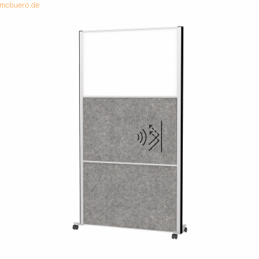 4002390089883 - MAUL Stellwandsystem MAULconnecto 2x Akustikvlies dunkel 1x Whiteboard Klettverbindung auf Rollen H 1800 x B 1000 mm silber 4002390089883 - MAUL Stellwandsystem MAULconnecto 2x Akustikvlies dunkel 1x Whiteboard Klettverbindung auf Rollen H 1800 x B 1000 mm silber