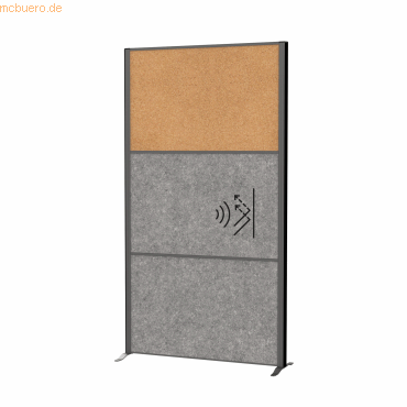 4002390089890 - MAUL Stellwandsystem MAULconnecto Steckmodule 2x Akustikvlies 1x Kork Klettverbindung H 1800 x B 1000 mm anthrazit 4002390089890 - MAUL Stellwandsystem MAULconnecto Steckmodule 2x Akustikvlies 1x Kork Klettverbindung H 1800 x B 1000 mm anthrazit