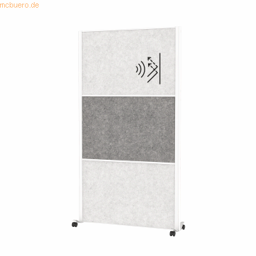 4002390089944 - MAUL Stellwandsystem MAULconnecto Steckmodule 2x Akustikvlies hell 1x Akustikvlies dunkel Klettverbindung auf Rollen H 1800 x B 1000 mm weiß 4002390089944 - MAUL Stellwandsystem MAULconnecto Steckmodule 2x Akustikvlies hell 1x Akustikvlies dunkel Klettverbindung auf Rollen H 1800 x B 1000 mm weiß