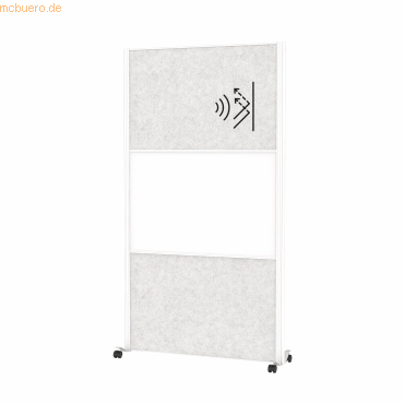 4002390089968 - MAUL Stellwandsystem MAULconnecto 2x Akustikvlies hell 1x Whiteboard Klettverbindung auf Rollen H 1800 x B 1000 mm weiß 4002390089968 - MAUL Stellwandsystem MAULconnecto 2x Akustikvlies hell 1x Whiteboard Klettverbindung auf Rollen H 1800 x B 1000 mm weiß