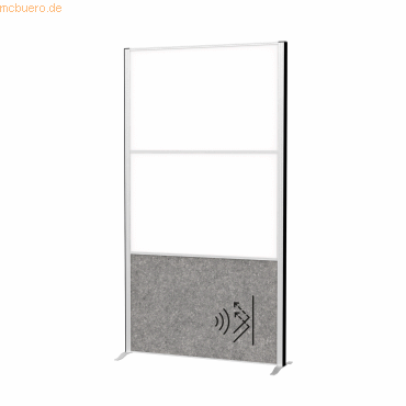 4002390089999 - MAUL Stellwandsystem MAULconnecto 1 x Akustikvlies dunkel 2 x Whiteboard Klettverbindung Standfuß H 1800 x B 1000 mm silber 4002390089999 - MAUL Stellwandsystem MAULconnecto 1 x Akustikvlies dunkel 2 x Whiteboard Klettverbindung Standfuß H 1800 x B 1000 mm silber