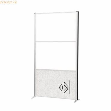 4002390090018 - MAUL Stellwandsystem MAULconnecto 1 x Akustikvlies hell 2 x Whiteboard Klettverbindung Standfuß H 1800 x B 1000 mm silber 4002390090018 - MAUL Stellwandsystem MAULconnecto 1 x Akustikvlies hell 2 x Whiteboard Klettverbindung Standfuß H 1800 x B 1000 mm silber