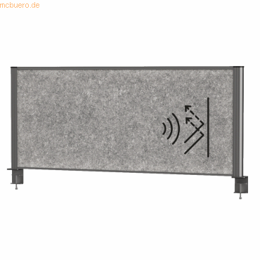 4002390090131 - MAUL Tisch-Trennwand MAULconnecto Akustikvlies 4000 g m² Aluminiumprofil B 1200 x H 500 mm Akustik dunkelgrau anthrazit 4002390090131 - MAUL Tisch-Trennwand MAULconnecto Akustikvlies 4000 g m² Aluminiumprofil B 1200 x H 500 mm Akustik dunkelgrau anthrazit