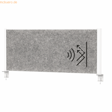 4002390090155 - MAUL Tisch-Trennwand MAULconnecto Akustikvlies 4000 g m² Aluminiumprofil B 1200 x H 500 mm Akustik dunkelgrau weiß 4002390090155 - MAUL Tisch-Trennwand MAULconnecto Akustikvlies 4000 g m² Aluminiumprofil B 1200 x H 500 mm Akustik dunkelgrau weiß