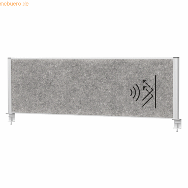 4002390090179 - MAUL Tisch-Trennwand MAULconnecto Akustikvlies 4000 g m² Aluminiumprofil B 1600 x H 500 mm Akustik dunkelgrau silber 4002390090179 - MAUL Tisch-Trennwand MAULconnecto Akustikvlies 4000 g m² Aluminiumprofil B 1600 x H 500 mm Akustik dunkelgrau silber