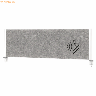 4002390090186 - MAUL Tisch-Trennwand MAULconnecto Akustikvlies 4000 g m² Aluminiumprofil B 1600 x H 500 mm Akustik dunkelgrau weiß 4002390090186 - MAUL Tisch-Trennwand MAULconnecto Akustikvlies 4000 g m² Aluminiumprofil B 1600 x H 500 mm Akustik dunkelgrau weiß