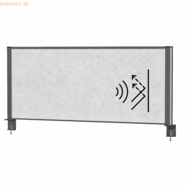 4002390090193 - MAUL Tisch-Trennwand MAULconnecto Akustikvlies 4000 g m² Aluminiumprofil B 1200 x H 500 mm Akustik hellgrau anthrazit 4002390090193 - MAUL Tisch-Trennwand MAULconnecto Akustikvlies 4000 g m² Aluminiumprofil B 1200 x H 500 mm Akustik hellgrau anthrazit