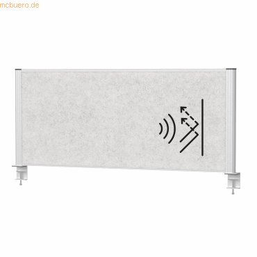 4002390090209 - MAUL Tisch-Trennwand MAULconnecto Akustikvlies 4000 g m² Aluminiumprofil B 1200 x H 500 mm Akustik hellgrau silber 4002390090209 - MAUL Tisch-Trennwand MAULconnecto Akustikvlies 4000 g m² Aluminiumprofil B 1200 x H 500 mm Akustik hellgrau silber