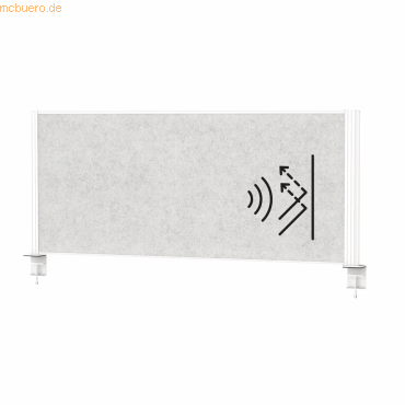 4002390090216 - MAUL Tisch-Trennwand MAULconnecto Akustikvlies 4000 g m² Aluminiumprofil B 1200 x H 500 mm Akustik hellgrau weiß 4002390090216 - MAUL Tisch-Trennwand MAULconnecto Akustikvlies 4000 g m² Aluminiumprofil B 1200 x H 500 mm Akustik hellgrau weiß