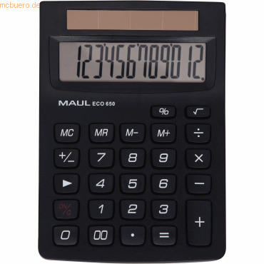4002390091213 - greener@work Tischrechner 12 -stelliges Display Schwarz Solar ECO 650