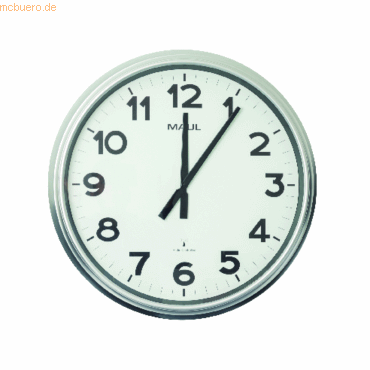 4002390091534 - Funk Wanduhr MAULride rund extragroß für Innenräume arabische Zahlen Minuten & Stundeneinheiten ∅ 610 mm Kunststoff & Mineralglas silber-weiß-schwarz inkl Batterie 4002390091534 - Funk Wanduhr MAULride rund extragroß für Innenräume arabische Zahlen Minuten & Stundeneinheiten ∅ 610 mm Kunststoff & Mineralglas silber-weiß-schwarz inkl Batterie
