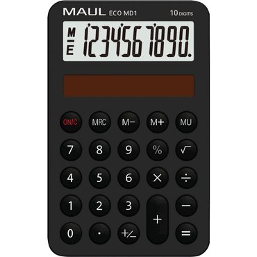 4002390092739 -  72750 90 Taschenrechner Solar ECO MD1 schwarz 4002390092739 MAUL